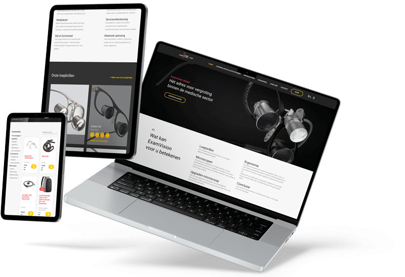 ExamVision België website en webshop