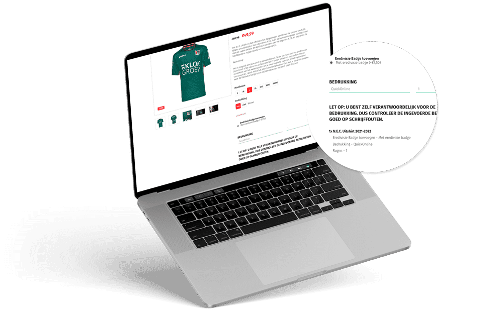 NEC Nijmegen Product prijscalculator